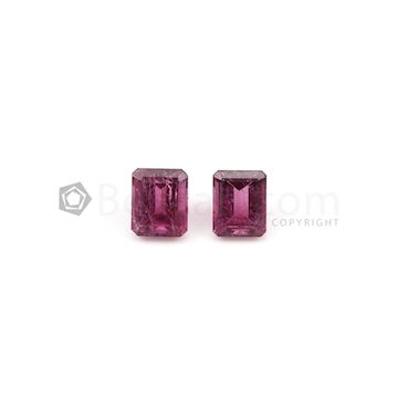 10 x 8 mm to 10.30 x 8.50 mm - Medium Pink Tourmaline Emerald Cut - 2 Pieces - 8.27 carats (ToCS1034)