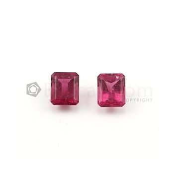 11 x 9.40 mm to 11.20 x 9.20 mm - Medium Pink Tourmaline Emerald Cut - 2 Pieces - 10.88 carats (ToCS1036)
