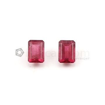13 x 9.40 mm to 13.10 x 9.20 mm - Dark Pink Tourmaline Emerald Cut - 2 Pieces - 13.36 carats (ToCS1037)