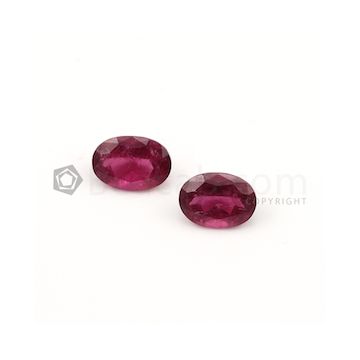 13.20 x 9.30 mm to 12.80 x 9.40 mm - Dark Pink Tourmaline Oval Cut - 2 Pieces - 10.11 carats (ToCS1038)