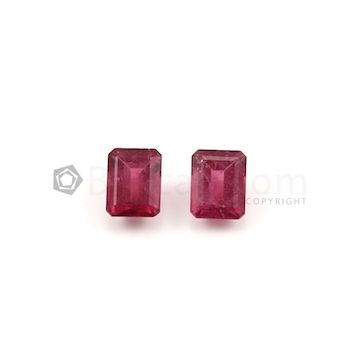 11.40 x 9.10 mm to 11.50 x 8.90 mm - Dark Pink Tourmaline Emerald Cut - 2 Pieces - 11.26 carats (ToCS1046)
