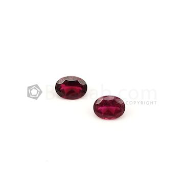 10.30 x 7.80 mm to 10.30 x 7.70 mm - Dark Red Tourmaline Oval Cut - 2 Pieces - 4.96 carats (ToCS1066)