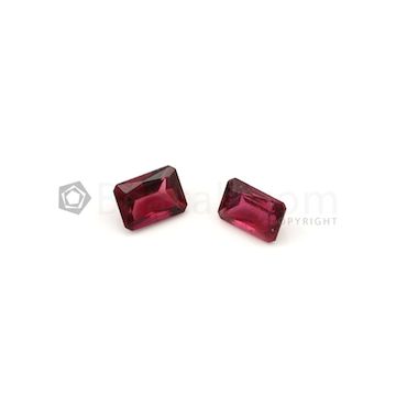 9.20 x 6.50 mm to 9.30 x 6.90 mm - Dark Pink Tourmaline Emerald Cut - 2 Pieces - 4.78 carats (ToCS1084)