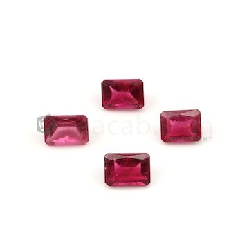 8.80 x 7 mm to 9.70 x 7.10 mm - Dark Pink Tourmaline Emerald Cut - 4 Pieces - 10.08 carats (ToCS1088)