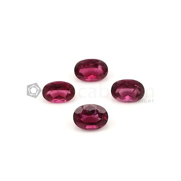 9.80 x 6.80 mm to 10.30 x 7.70 mm - Dark Red Tourmaline Oval Cut - 4 Pieces - 10.10 carats (ToCS1092)