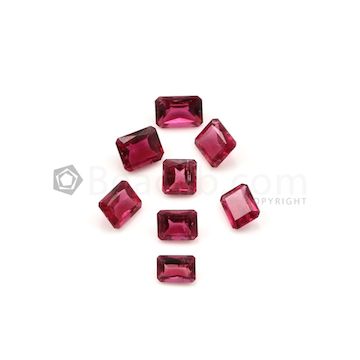 5.80 x 4 mm to 7.20 x 5.20 mm - Dark Pink Tourmaline Emerald Cut - 8 Pieces - 7.16 carats (ToCS1098)