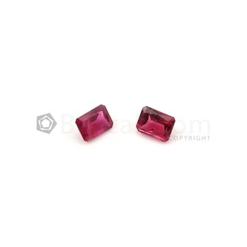 7.90 x 6 mm to 7.90 mm x 5.80 mm - Dark Pink Tourmaline Emerald Cut - 2 Pieces - 3.20 carats (ToCS1099)