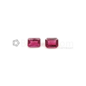 8 x 5.70 mm to 8.20 x 6.20 mm - Medium Pink Tourmaline Emerald Cut - 2 Pieces - 3.09 carats (ToCS1101)