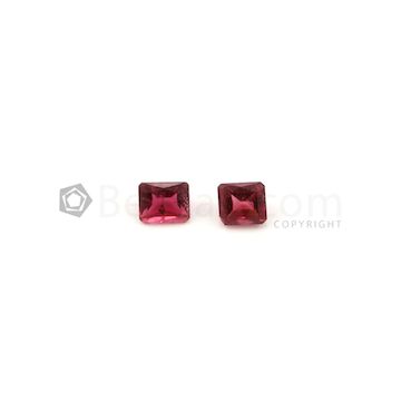 6.50 x 5.90 mm to 7.90 x 5.20 mm - Dark Pink Tourmaline Emerald Cut - 2 Pieces - 2.49 carats (ToCS1106)
