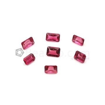 6.20 x 4.20 mm to 7.30 x 4.40 mm - Medium Pink Tourmaline Emerald Cut - 7 Pieces - 5.98 carats (ToCS1113)