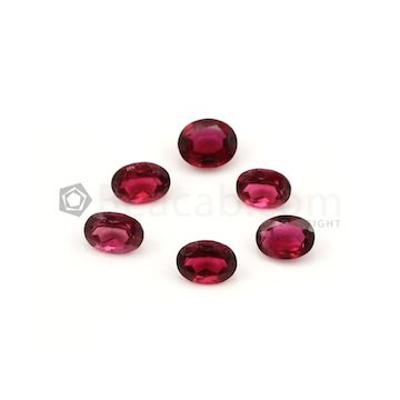 7.50 x 5.70 mm to 8.20 x 6 mm - Dark Red Tourmaline Oval Cut - 6 Pieces - 7.91 carats (ToCS1125)
