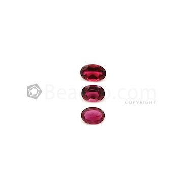 7 x 5 mm to 7.80 x 5.40 mm - Dark Red Tourmaline Oval Cut - 3 Pieces - 2.35 carats (ToCS1132)