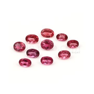 6.70 x 4.70 mm to 7.60 x 5.90 mm - Medium Pink Tourmaline Oval Cut - 10 Pieces - 9.77 carats (ToCS1134)