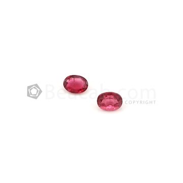 7.50 x 5.0 mm to 7.50 x 6.10 mm - Medium Pink Tourmaline Oval Cut - 2 Pieces - 2.24 carats (ToCS1135)