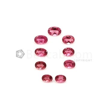 5.40 x 4.20 mm to 6.80 x 4.80 mm - Medium Pink Tourmaline Oval Cut - 9 Pieces - 5.33 carats (ToCS1138)