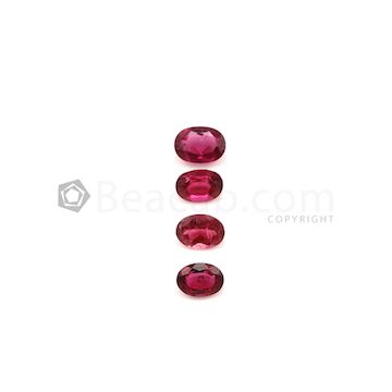 6.50 x 4.70 mm to 7.20 x 5.30 mm - Dark Pink Tourmaline Oval Cut - 4 Pieces - 2.96 carats (ToCS1139)