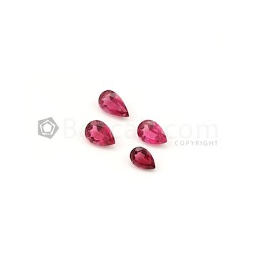 6.10 x 4.20 mm to 7.20 x 5.20 mm - Medium Pink Tourmaline Pear Cut - 4 Pieces - 2.60 carats (ToCS1140)