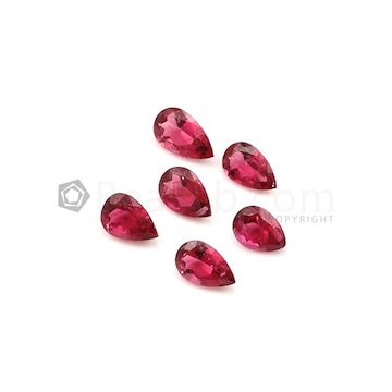 8 x 6.10 mm to 10 x 6  mm - Dark Pink Tourmaline Pear Cut - 6 Pieces - 7.87 carats (ToCS1141)