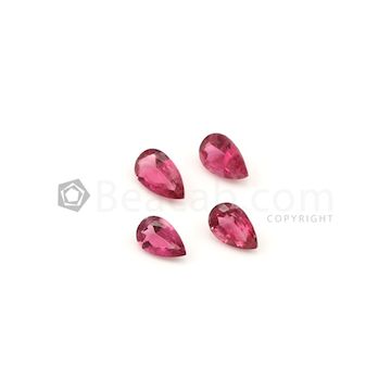 7.90 x 5.20 mm to 9.20 x 5.40 mm - Medium Pink Tourmaline Pear Cut - 4 Pieces - 4.08 carats (ToCS1143)
