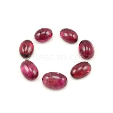 14.30 x 11 mm to 18.10 x 13.30 mm - Medium Pink Tourmaline Oval Cabochons - 7 Pieces - 73.00 carats (ToCab1014)