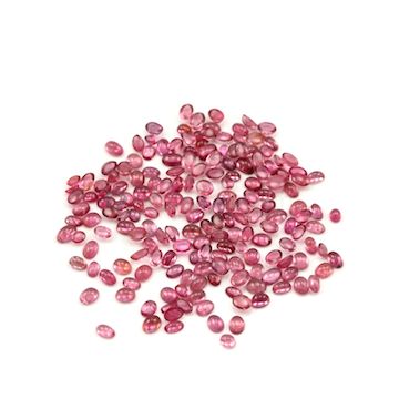 4 x 3 mm to 6 x 4 mm - Medium Pink Tourmaline Oval Cabochons - 184 Pieces - 57.89 carats (ToCab1017)