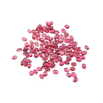 4.20 x 3.20 mm to 6 x 4 mm - Medium Pink Tourmaline Oval Cabochons - 111 Pieces - 37.55 carats (ToCab1019)