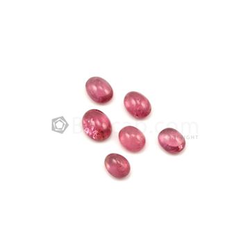 9.70 x 7.30 mm to 12 x 9.10 mm - Light Pink Tourmaline Oval Cabochons - 6 Pieces - 18.78 carats (ToCab1021)