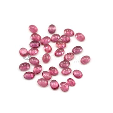 7.60 x 5.70 mm to 8 x 6 mm - Medium Pink Tourmaline Oval Cabochons - 31 Pieces - 42.03 carats (ToCab1023)