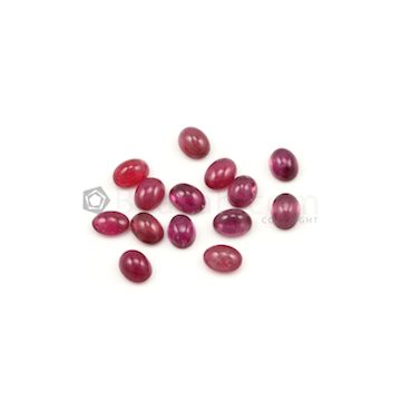 8 x 6 mm - Dark Pink Tourmaline Oval Cabochons - 13 Pieces - 19.01 carats (ToCab1027)