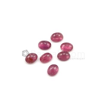 10 x 8 mm - Dark Pink Tourmaline Oval Cabochons - 7 Pieces - 20.60 carats (ToCab1029)