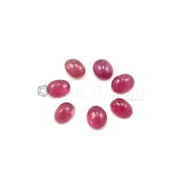 11 x 8 mm - Dark Pink Tourmaline Oval Cabochons - 7 Pieces - 27.27 carats (ToCab1031)