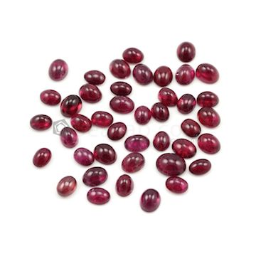 9 x 7 mm to 12 x 10 mm - Dark Pink Tourmaline Oval Cabochons - 42 Pieces - 108.00 carats (ToCab1033)