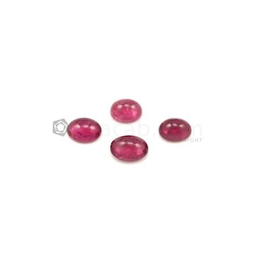 12 x 9.60 mm to 14 x 10 mm - Medium Pink Tourmaline Oval Cabochons - 4 Pieces - 22.05 carats (ToCab1034)