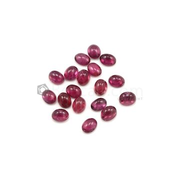 9 x 7 mm - Dark Pink Tourmaline Oval Cabochons - 18 Pieces - 40.62 carats (ToCab1038)