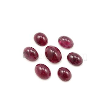 13.80 x 11 mm to 18 x 13.10 mm - Dark Pink Tourmaline Oval Cabochons - 7 Pieces - 68.61 carats (ToCab1039)