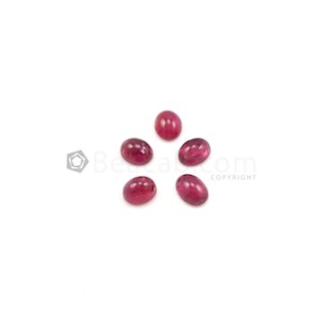 10 x 8 mm to 11 x 8 mm - Dark Pink Tourmaline Oval Cabochons - 5 Pieces - 16.56 carats (ToCab1041)