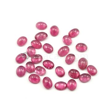 10 x 7.30 mm to 11 x 8 mm - Medium Pink Tourmaline Oval Cabochons - 27 Pieces - 74.05 carats (ToCab1044)