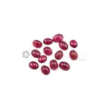 9 x 7.20 mm to 11 x 8 mm - Dark Pink Tourmaline Oval Cabochons - 14 Pieces - 37.73 carats (ToCab1046)