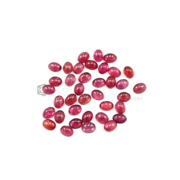 8 x 6 mm - Dark Pink Tourmaline Oval Cabochons - 37 Pieces - 49.94 carats (ToCab1047)