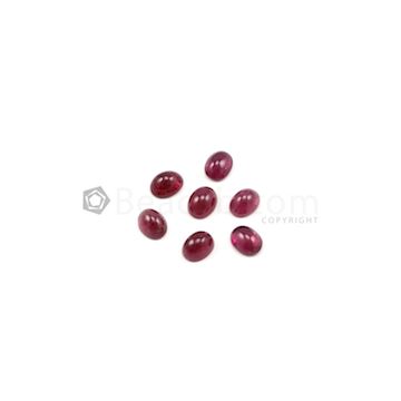 9 x 7 mm - Dark Pink Tourmaline Oval Cabochons - 7 Pieces - 15.77 carats (ToCab1048)