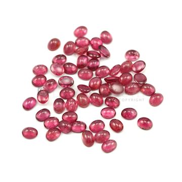 9 x 7 mm - Medium Pink Tourmaline Oval Cabochons - 57 Pieces - 118.17 carats (ToCab1050)