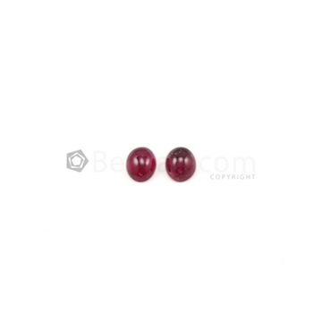 12 x 10 mm - Dark Pink Tourmaline Oval Cabochons - 2 Pieces - 10.57 carats (ToCab1052)