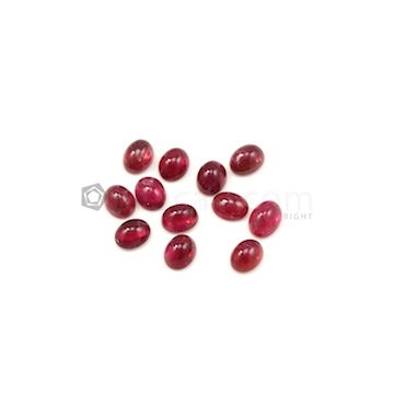 10 x 8 mm to 11 x 8 mm - Dark Pink Tourmaline Oval Cabochons - 12 Pieces - 40.54 carats (ToCab1056)