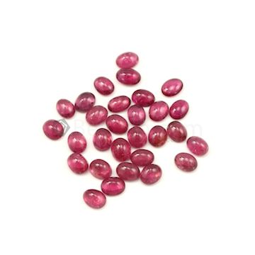 10 x 8 mm to 10.80 x 8.20 mm - Medium Pink Tourmaline Oval Cabochons - 29 Pieces - 81.62 carats (ToCab1057)