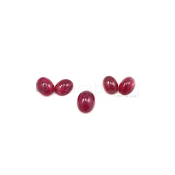 12.20 x 9.20 mm to 14.60 x 11.20 mm - Dark Pink Tourmaline Oval Cabochons - 5 Pieces - 31.42 carats (ToCab1059)