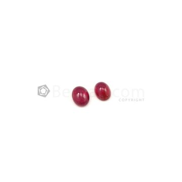13.20 x 10 mm to 12.10 x 9.10 mm - Dark Pink Tourmaline Oval Cabochons - 2 Pieces - 10.64 carats (ToCab1060)