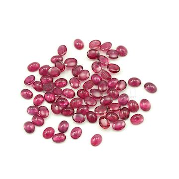 8.80 x 6.90 mm to 9 x 7 mm - Dark Pink Tourmaline Oval Cabochons - 68 Pieces - 140.89 carats (ToCab1061)