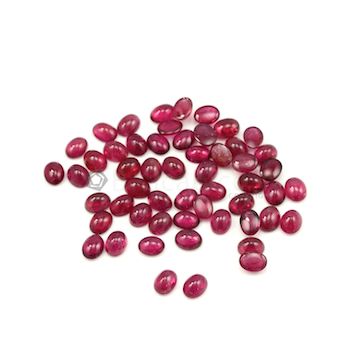 8.50 x 6.80 mm to 9 x 6.70 mm - Dark Pink Tourmaline Oval Cabochons - 54 Pieces - 108.98 carats (ToCab1062)