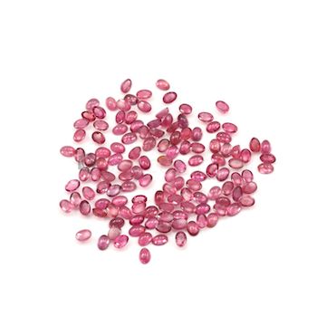 6 x 4.30 mm - Medium Pink Tourmaline Oval Cabochons - 129 Pieces - 72.00 carats (ToCab1063)