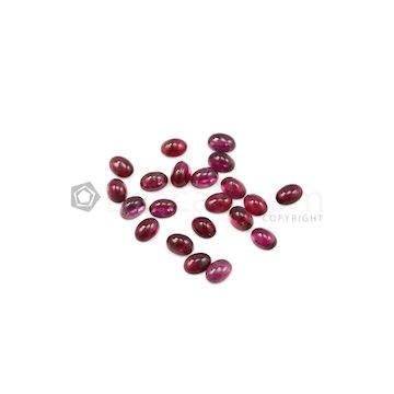 7 x 5 mm - Dark Pink Tourmaline Oval Cabochons - 21 Pieces - 19.27 carats (ToCab1065)